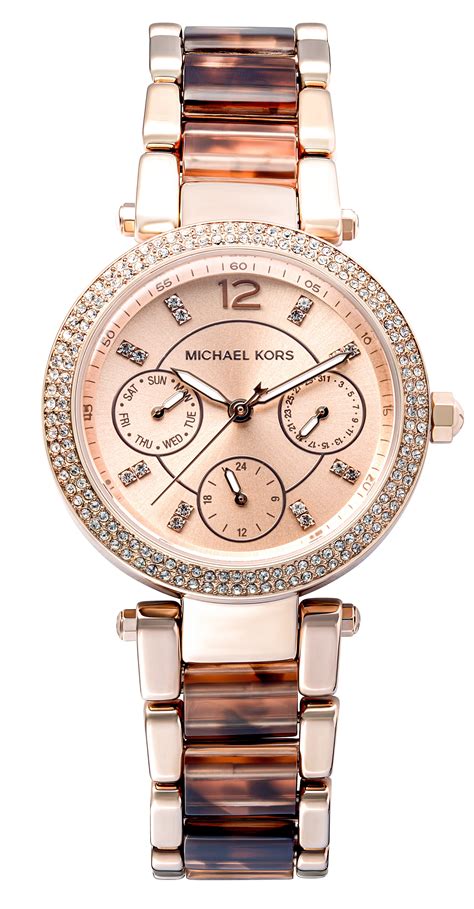 michael kors watch rose gold stone|Michael Kors parker chronograph watch.